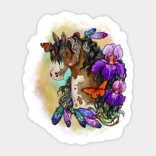 Paint Horse with Iris Flowers Sticker